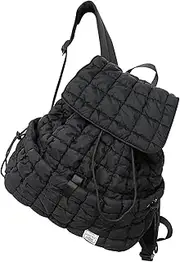 [CONTAIL] 18L 14 Inch Quilted Puffer Backpack,Top Flap Drawstring Backpack