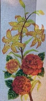 Printed Needlepoint Tapestry Canvas "Flowers" 8017
