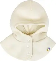 [Joha] Baby Children's Unisex Scarf Hat Button-On Balaclava Merino Wool