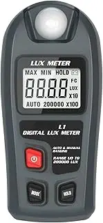 High Performance Lux Meter Digital Illuminometer 0~200,000lux LCD Pocket Light Meter Lux/FC Measure Tester Sensor Photometer Luxmeter for Homes, Agriculture, Warehouse