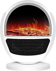 Electric Fireplace Stove Heater with Log Burner Flame Effect Freestanding Fireplace with Wood Burning LED Light Portable Indoor Space Heater Safety Cut-Out System 750W/1500W