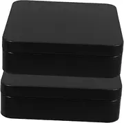 GLEAVI 2pcs Mini Metal Tin Box with Lid Portable Storage for Game Cards Small Items Compact Wear Resistant Design Stylish Organized Black Case