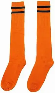 Breathable Football Game Socks Knee Length Socks for Kids, Orange