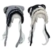 Funny Pattern Hat Lovely Unisex Holiday Hat Plush Winter Warm Snowmen Hat