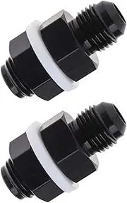 2 Pcs AN6 Bulkhead Adapter Fitting Aluminum Anodized for Fuel line to Fuel Cell Tank Pump Connection Set