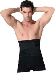 Sosoport Elastic Belt for Men Waist Trimmer Slimming Tummy Belt Sauna Effect Black XXL