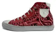 $600 Saint Laurent Red Canvas High Tops Sneakers size US 16, Made in Italy