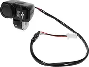 PEPLAYTAL 1Pc Dual USB Motorcycle Mobile Phone Charger Handlebar Fixed with Voltage Thermometer Display Durable Design for Phones Tablets GPS Black