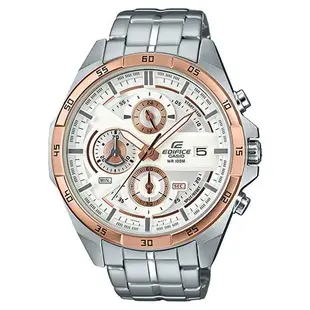 【CASIO 卡西歐】EDIFICE 賽車男錶 不鏽鋼錶帶 白面 礦物玻璃(EFR-556DB-7A)