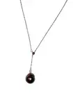 18kt solid white gold, 10mm Baroque Black Tahitian Pearl Adjustable Necklace