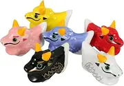 ASAKKURA 6pcs Ceramic Chopstick Rest Holder Adorable Dragon Design Cutlery Decoration for Home Restaurant Hotel Tableware Space Saving Spoon Fork Support Random Color