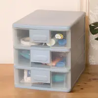 在飛比找momo購物網優惠-【生活King】小博士三層公文櫃 桌上櫃 抽屜盒(2色可選)