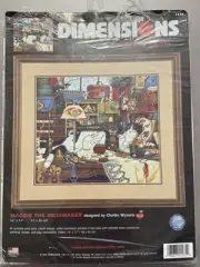 Dimensions CREWEL Kit Charles Wysocki MAGGIE THE MESSMAKER Cat Sewing READ RARE