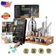 Elegant 25-Piece Bartender Set - Premium Stainless Steel Cocktail Tools & Stand