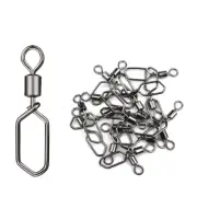 50/100PCS Stainless Steel Fishing Barrel Swivel Safety Snaps Hook Lure Connector
