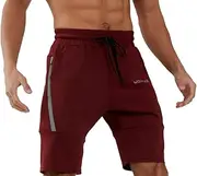[WORWE] Men's Shorts with Side Zip, Sports Fashion, Fitness, Quick Drying
