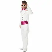 80s Prom Date 1980s White Tuxedo Suit Prom Boy Adult Mens Costume