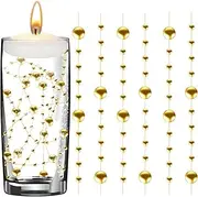 [BEZANU] Pearl String, 10 Pcs Gold Floating Vase Filler Beads for Wedding Centerpiece, Table Decoration (120cm/3.9ft)
