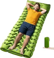 Oramoose Camping Sleeping Pad, Ultralight Camping Mat with Pillow Built-in Foot Pump, Inflatable Sleeping Pads Compact for Travel, Camping Backpacking Hiking Tent Car Camp Gear
