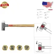 Industrial-Style Recoil Hammer with Hickory Wood Handle - Compact Design