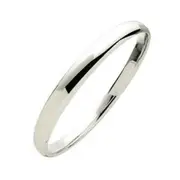 Bevilles Sterling Silver 7mm x 63mm Solid Half Round Bangle
