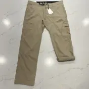 Prana NEW Stretch Zion Pants Mens 35 x 30 Sandbar Tan Straight Slim Leg Hiking