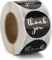 Thank You Stickers Small Business - 1.5” Round Labels –Stickers Roll with Gold Font Thank You - Waterproof Packaging for Business Boutiques Retailers for Crafters & Online Sales – 500 Label Roll