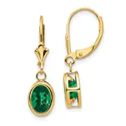 14k Yellow Gold Mount St. Helens Oval Leverback Earrings