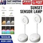 PIR Motion Sensor LED Night Light Sunset Lamp Rechargeable Wall Desk Lamp Decor