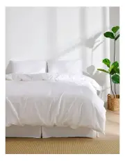 [Dreamaker] Linen And Cotton Blend Quilt Cover Set in White