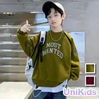 在飛比找momo購物網優惠-【UniKids】中大童裝長袖T恤 美式復古 男大童裝女大童