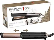 Remington One Straight & Curl Styler, S6077AU, Advanced Ceramic Coding, Curl Mode 32mm Curling, Controlled Heat Settings, Includes Luxury Pouch