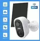 Solar Powered Outdoor Wireless Security Camera, 2K 3MP Video Resolution, Battery