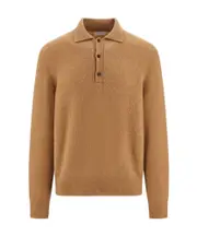 Knitted Polo shirt L,M camel