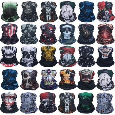 30 Pieces Skull Neck Gaiters Scarf Elastic Sports Head Wrap Headband Seamless...