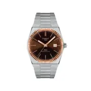 NEW TISSOT T9314074129100 PRX AUTO 40MM BROWN DIAL 18KT BEZEL T931.407.41.291.00
