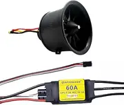 64MM EDF 4S 3500KV Belt 11 Blades Electric Ducted Fan with 60A ESC for Aircraft Model Aircraft Jet Enging