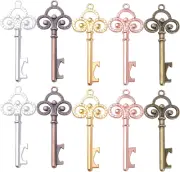10Pcs 5 Colors Key Bottle Openers Vintage Skeleton Decor Key Bottle Opener Beer