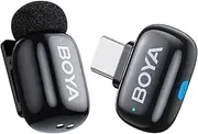 BOYA Mini Wireless Lavalier Microphone for iPhone15/16 Android USB-C Plug, Ultra Mini Mic with Noise Reduction, AI Voice Change, Lapel Mic for Vlogging TikTok YouTube Content Creators(RXU+TX)