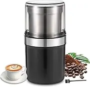 200W Portable & Compact Electric Spice Blender, 360° Stereo Grinding, Low Noise, Electric Coffee Grinder with Detachable Cup for Kitchen, Coffee Bean, Spices, Herbs, Nuts, Grains, Seeds