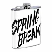 Spring Break D6 Flask 8oz Stainless Steel Hip Drinking Whiskey