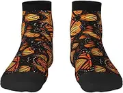 [JBYJBX] Heaps Of Orange Monarch Butterflies Print Adult Socks Womens Mens Workout Thermal Cozy All-Season Gift Holiday