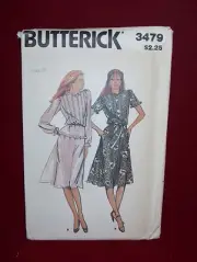 BUTTERICK #3479-LADIES PEPLUM TOP w/FAGOTTING DETAIL-PULL ON SKIRT PATTERN 8FF
