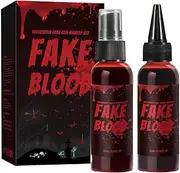 Halloween Fake Blood Makeup Kit | Washable Special Effect SFX Makeup Dripping Blood And Fake Blood Spray | Realistic Special Effect Makeup Kit For Zombie Vampire Halloween Costume