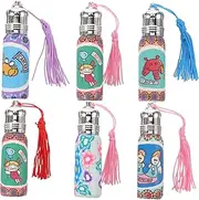 LIFKOME 6 pcs Small Refillable Roller Bottles Travel Perfume Containers Leak Design for Essential Oils and Fragrances Portable Empty Bottles Random Color