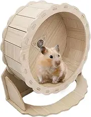 Walopola Wooden Hamster Wheel | Hamster Running Wheel | Quiet Wooden Enrichment Toys Small Pet Habitat Climbing Activities for Running Exercise Play Area Setup Meeting Chewing Needs
