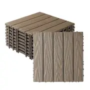 27 PCS Plastic Interlocking Patio Deck Tiles 11.8"x11.8" Indoor Outdoor FloorilN