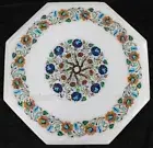 Marble Conference Room Side Table Top Beautiful Pattern Inlay Work Coffee Table