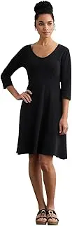 [Fair Indigo] Women's 100% Organic Pima Cotton Half Sleeve V-Neck Dress