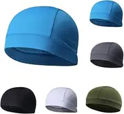 [JEWEDECO] Men's Cycling Beanie Durable Headband Cap Waterproof Quick Dry Beanie for Men Comfortable Fit Helmet Compatible Black